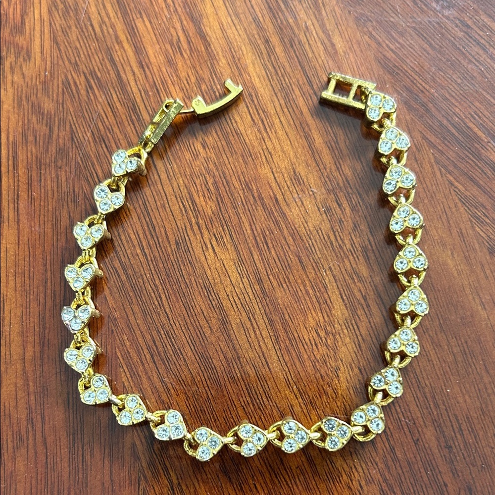 14k gold plated vintage tennis bracelet